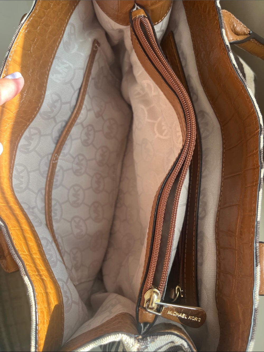 Michael Kors Zebra-Print Tote with Tan Leather Trim - Picture 2 of 4